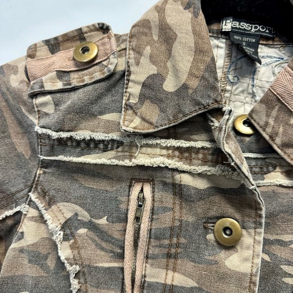 Passport Women's Distressed Embroidered Military Replica Jacket Size Small - Picture 6 of 13